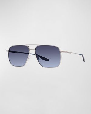 x 007 Men's Royale Double-Bridge Titanium Aviator Sunglasses