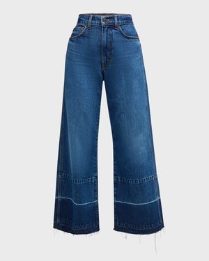 Taylor Cropped High-Rise Wide Jeans