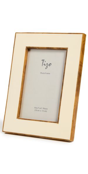 Tizo Design White Bone Resin with Faux Horn Border Frame 4x6 White Bone One Size