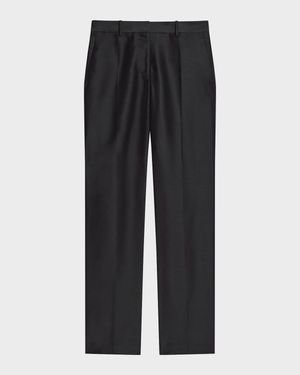 Sheer Straight-Leg Trousers