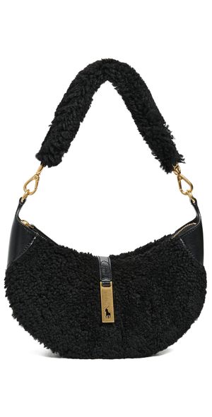 Polo Ralph Lauren Shearling Vachetta Id Mini Shoulder Bag Black One Size