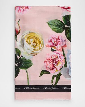 Floral Silk-Blend Stole