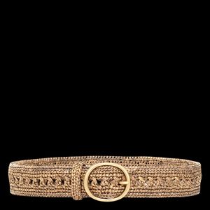 Gerard Darel - Ceinture à boucle en raphia - Taille 3 - Marron