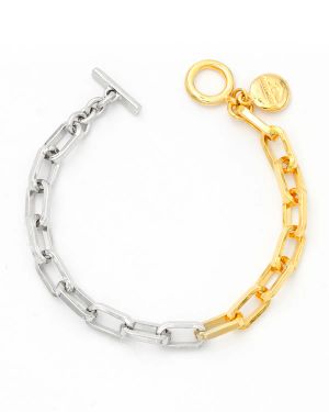 Two-Tone Link Bracelet, Gold/Silver