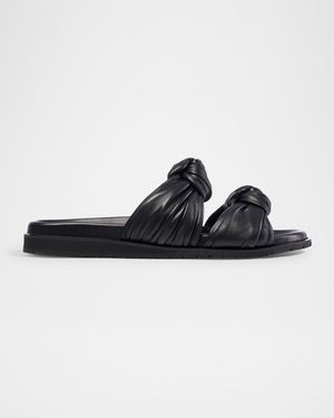 Tye Leather Knots Slide Sandals