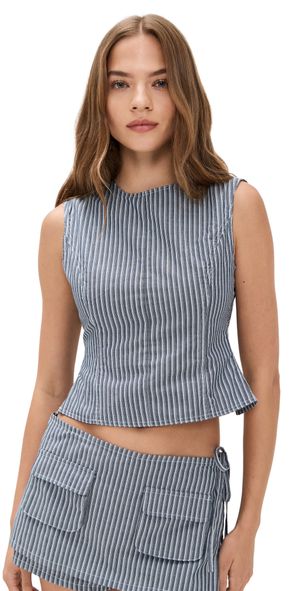 Lioness Countryside Top Charcoal Stripe XL