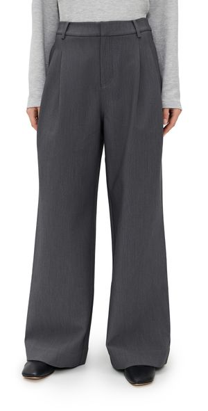LE BOP Reese Pleated Pants Grey Melange 10