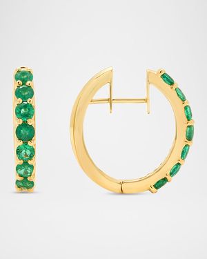 18K Yellow Gold The Diana Gemstone Huggie Earrings