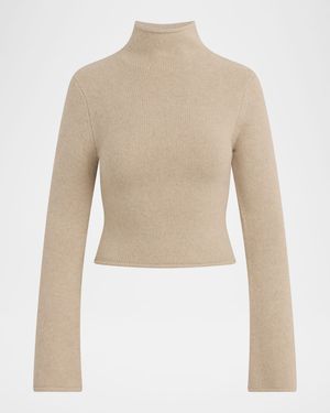 The Jane Roll-Trim Wool Sweater