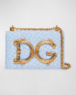 DG Girls Flap Boucle Crossbody Bag