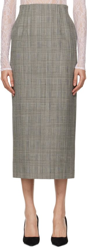 WARDROBE.NYC Black & White Contour Midi Skirt