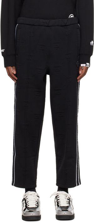 AAPE by A Bathing Ape Black Jacquard Sweatpants