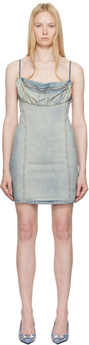 Diesel Blue De-Ellit-S Denim Minidress