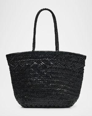 Easton Small Woven Leather Tote Bag