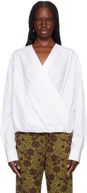 Dries Van Noten White Twisted Shirt