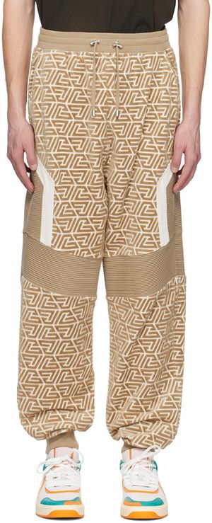 Balmain Pantalon de détente Pyramid kaki à monogrammes