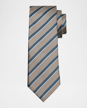Men's Stripe Jacquard Silk Tie