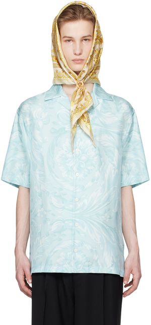 Versace Blue Barocco Shirt