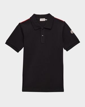 Boy's Tri-Stripe Pique Polo Shirt, Size 12-14