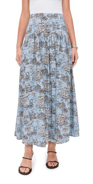 STAUD Procida Skirt Sky Toile 0