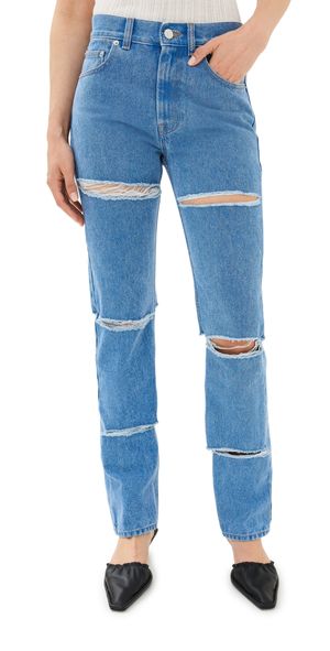 Marni Bleached Coated Boyfriend Jeans Cobalt 36