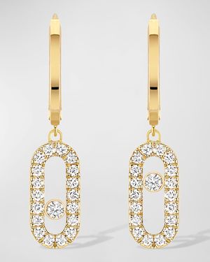 MOVE UNO 18K YELLOW GOLD DIAMOND HOOP EARRINGS