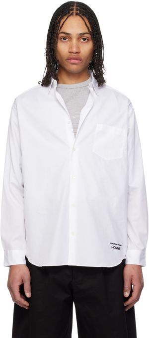 Comme des Garçons Homme White Cotton Broad Shirt