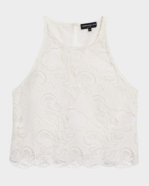 Gionella Embroidered Sleeveless Crop Top