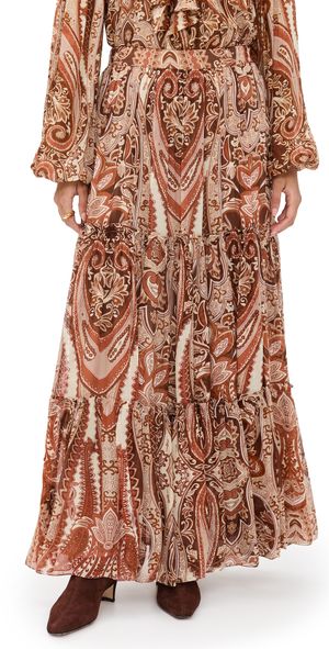 Hemant and Nandita Tiered Maxi Skirt Multi XS