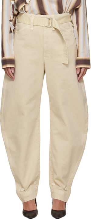 LEMAIRE Beige Belted Tapered Jeans
