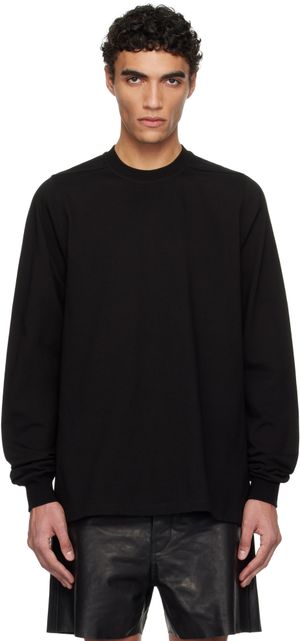 Rick Owens Black Hollywood Short Crewneck LS Sweatshirt