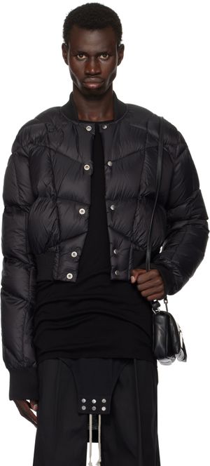 Rick Owens Blouson aviateur écourté noir rembourré en duvet - Porterville