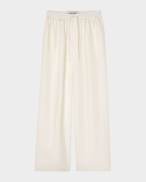 Wide-Leg Silk Trousers