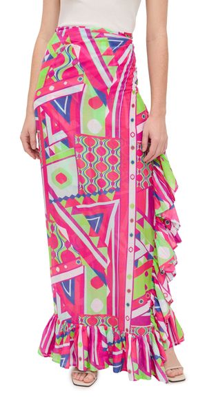 Coniglio Palm Beach Ruffle Power Pareo Prism Geo Magenta Grove 2