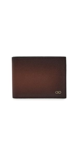 FERRAGAMO Micro Gancio 6CC Bifold Wallet New Cognac One Size