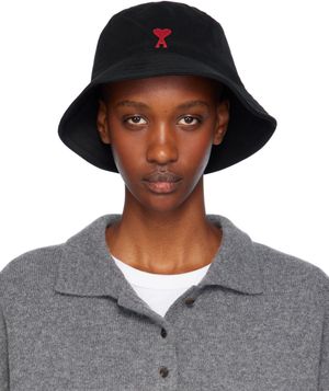 AMI Paris Chapeau bob noir à logo Ami de cœur