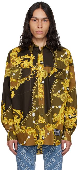 Versace Jeans Couture Khaki Chain Couture Shirt