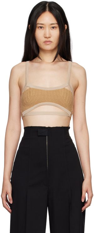 JACQUEMUS Soutien-gorge de style bandeau Bellinu brun clair - Le papier