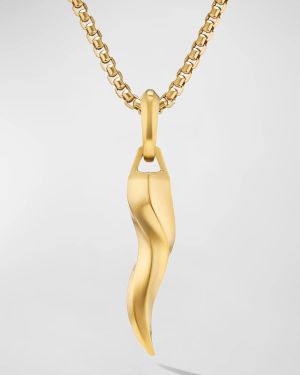 Men's Cornicello Pendant in 18K Gold, 30mm