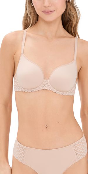 Simone Perele Subtile 3D Plunge Bra Peau Rose 40D