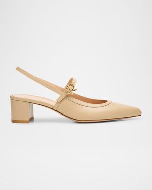 Calfskin Mary Jane Slingback Pumps