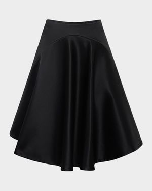 Tipped Hem Satin Skirt