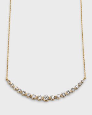 18k Yellow Gold 17 Round Diamond Smiley Necklace, 18"L, 2.49tcw