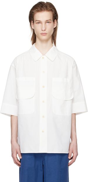 DOCUMENT White Double Pocket Shirt