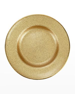 Metallic Glass Gold Salad Plate