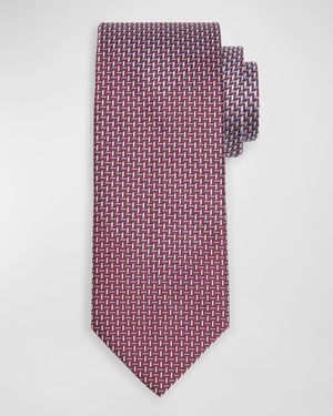 Men's Chevron-Print Silk Tie