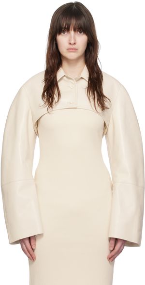 Nanushka Blouson Brisia blanc cassé en cuir reconstitué