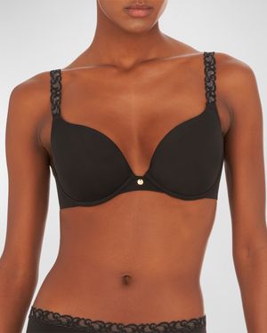 Pure Luxe Lace-Trim Push-Up Bra