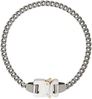 1017 ALYX 9SM Silver Metal Buckle Necklace