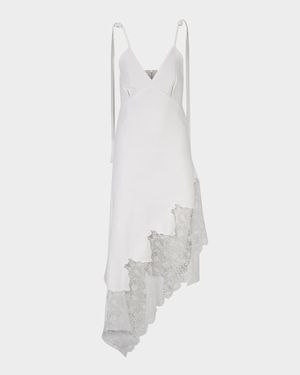 Strappy Denim and Lace Midi Dress
